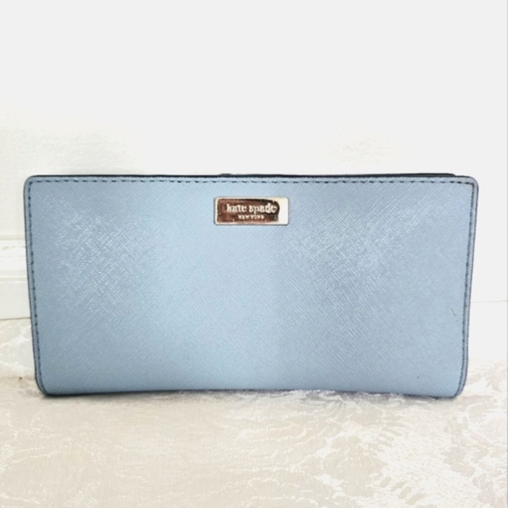 Kate Spade Laurel Way Stacy Leather Wallet in Blue Dawn Color- EUC!